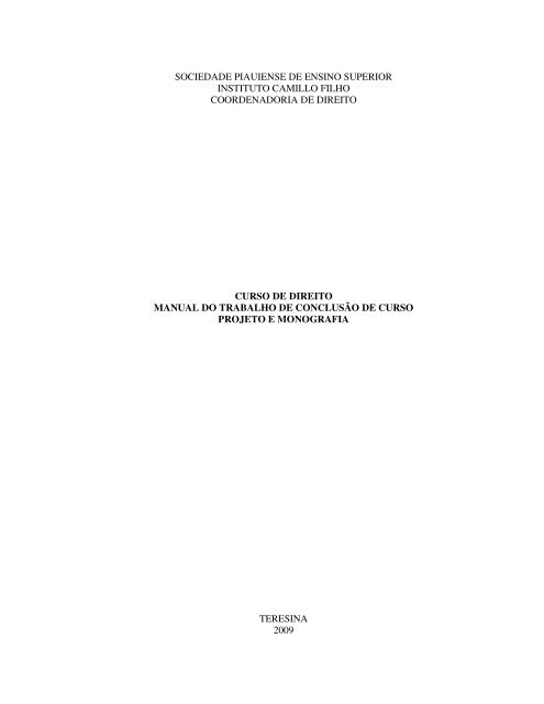 sociedade piauiense de ensino superior instituto camillo filho ... - ICF