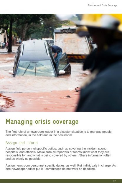 Disaster and Crisis Coverage - International News Safety Institute