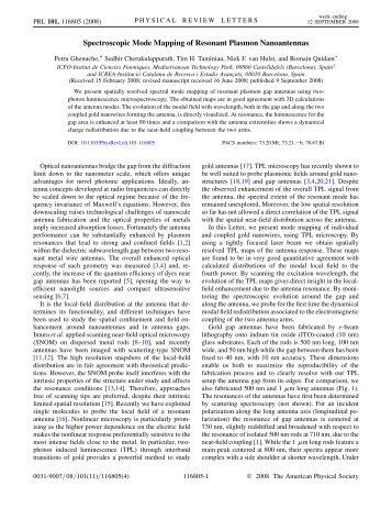 Spectroscopic Mode Mapping of Resonant Plasmon ... - ICFO