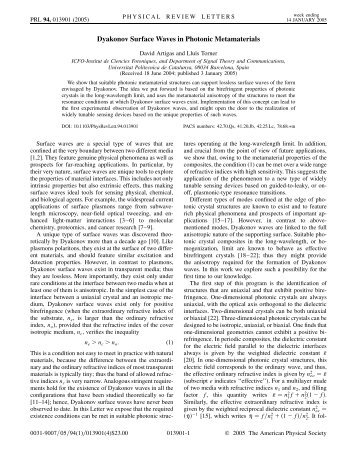 Dyakonov Surface Waves in Photonic Metamaterials - ICFO