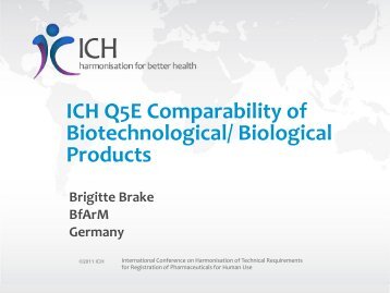 ICH Q5E Comparability of Biotechnological