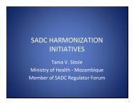 SADC HARMONIZATION INITIATIVES - ICH