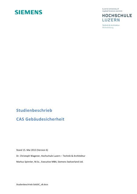 Studienbeschrieb CAS GebÃ¤udesicherheit - Weiterbildung.hslu.ch
