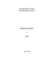 NARRATIVE REPORT 2009 - The ICHRP