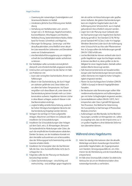 Hagel Checkliste - Allianz Global Corporate & Specialty