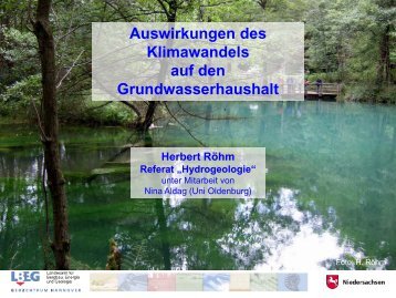 Auswirkungen des Klimawandels auf den Grundwasser-Haushalt