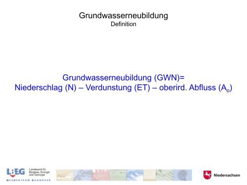 Auswirkungen des Klimawandels auf den Grundwasser-Haushalt