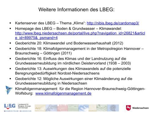 Auswirkungen des Klimawandels auf den Grundwasser-Haushalt