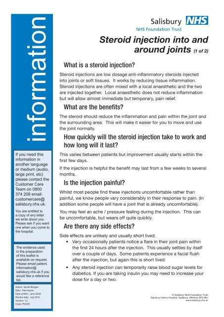 Steroid Injection Consent Form.pdf Steroid Information Leaflet