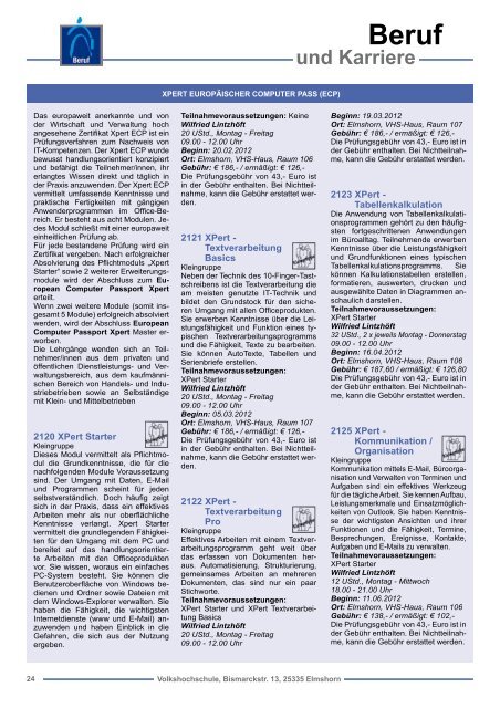 VHS Programm 2012-1-a - VHS Elmshorn