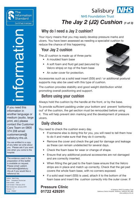 J2 Cushion Icid Salisbury Nhs Foundation Trust