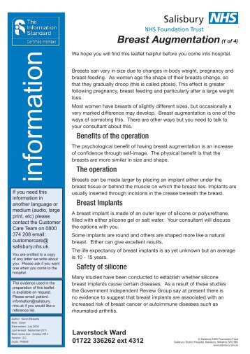 Breast Augmentation - ICID - Salisbury NHS Foundation Trust