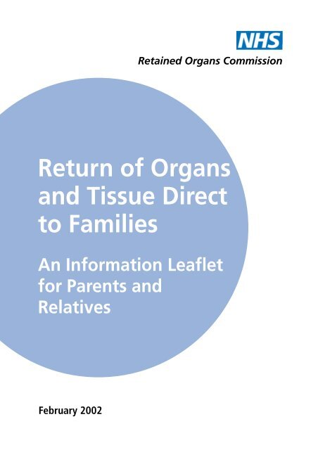 Return of Organs and Tissue Direct to Families - ICID