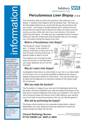 Percutaneous Liver Biopsy - ICID - Salisbury NHS Foundation Trust