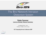 The Bro Network Intrusion Detection System