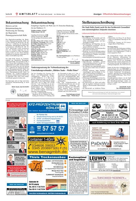 Amtsblatt Nr. 17 vom 16. Oktober 2013 - Stadt Halle (Saale)