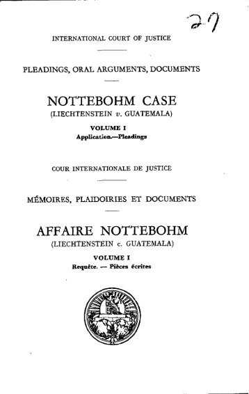 NOTTEBOHM CASE - Cour international de Justice