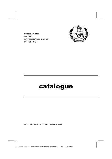 catalogue - Cour international de Justice