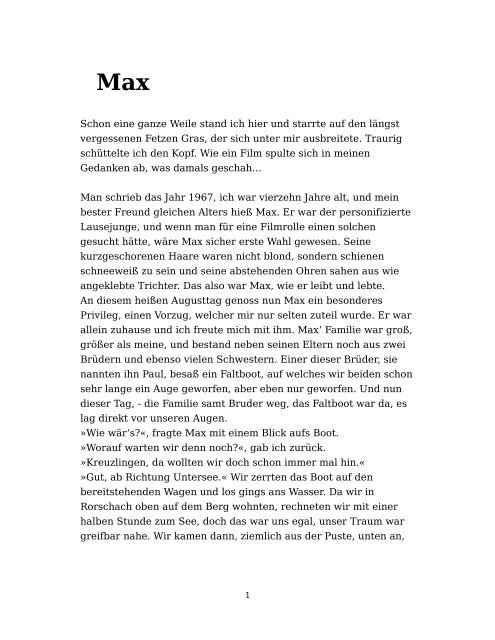 Max - Kurzgeschichte