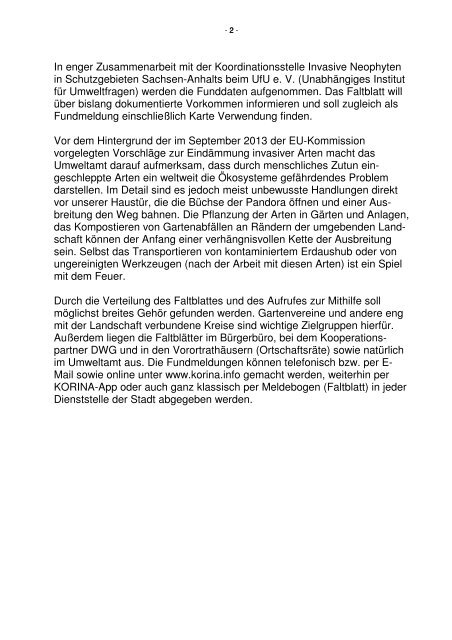 PRESSEINFORMATION 2. Oktober 2013 ... - Dessau-RoÃŸlau