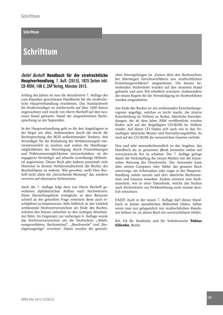 HRRS Ausgabe 5/2013 - hrr-strafrecht.de