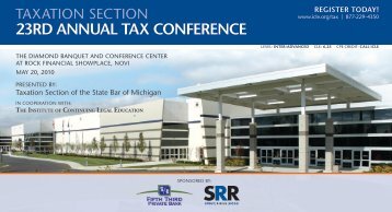 23rd annual tax conference - Institute of Continuing Legal Education