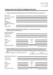 formulario para adesÃ£o de membros plenos - ICLEI Europe