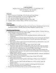 CV of Gary B. Doxey - International Center for Law and Religion ...