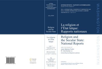 Religion and the Secular State / La Religion et l'Ãtat laÃ¯que: Interim ...
