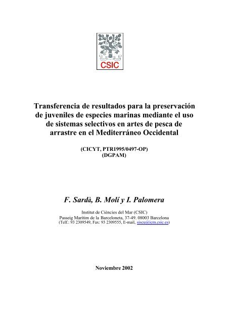 Informe text castella - Instituto de Ciencias del Mar