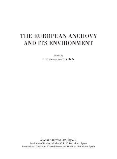 the european anchovy and its environment - Instituto de Ciencias ...