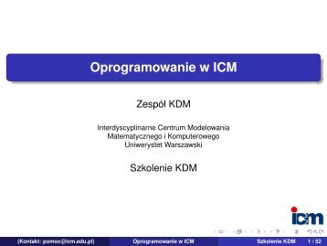 Oprogramowanie w ICM