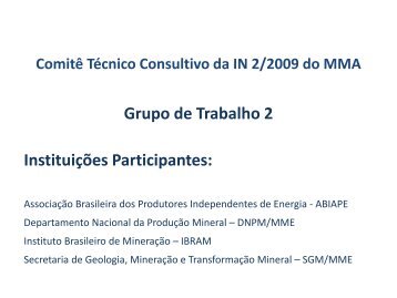 Apresentação: Grupo de Trabalho 2 - ICMBio