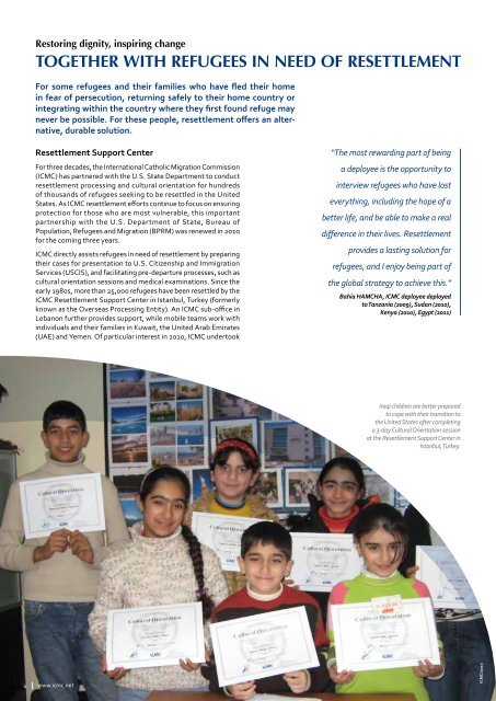 Annual Report 2010 - ICMC