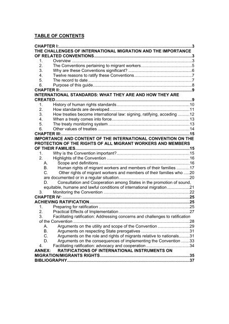 Guide on ratification of the Migrant Workers Convention