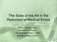 The State of the Art in the Reduction of Medical Errors - ICMCC