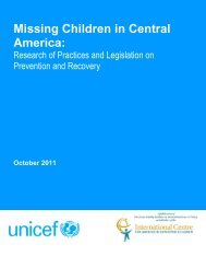 Missing Children in Central America: - International Centre for ...