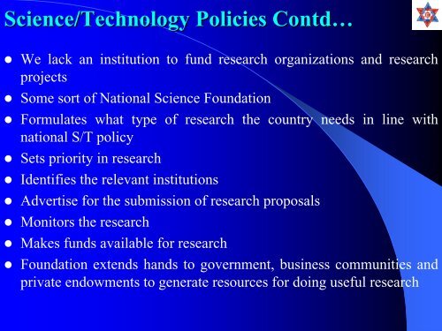 Status of Science and Technology in Nepal - ICMR : International ...