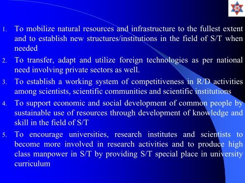Status of Science and Technology in Nepal - ICMR : International ...