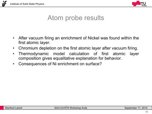 OUTGASSING OF HYDROGEN M. Leisch