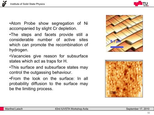 OUTGASSING OF HYDROGEN M. Leisch