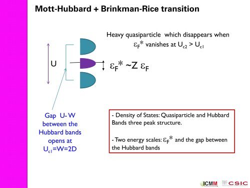 2nd talk. The Mott transition