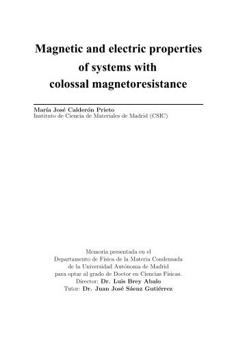 colossal magnetoresistance - Materials Science Institute of Madrid