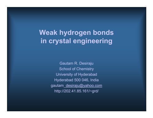 Weak hydrogen bonds in crystal engineering