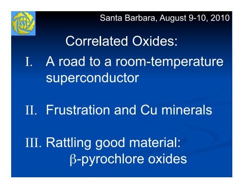 Correlated Oxides II