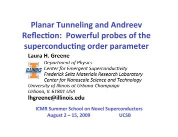 Planar tunneling and andreev Reflection - International Center for ...