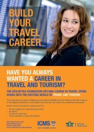 build your travel career - International College of Management Sydney