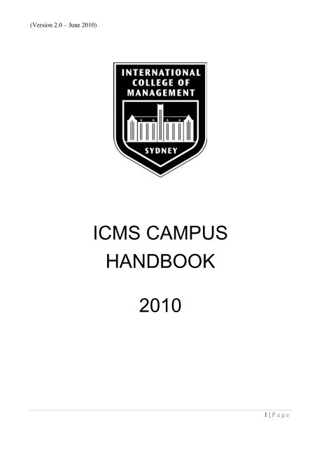ICMS CAMPUS HANDBOOK 2010 - International College of ...