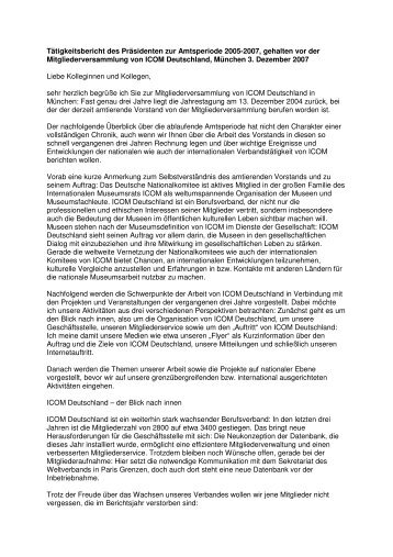 Tätigkeitsbericht 2005-2007 (.pdf) - ICOM Deutschland
