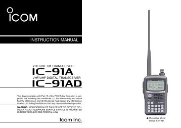 IC-91A/91AD Instruction Manual - D-Star Brasil